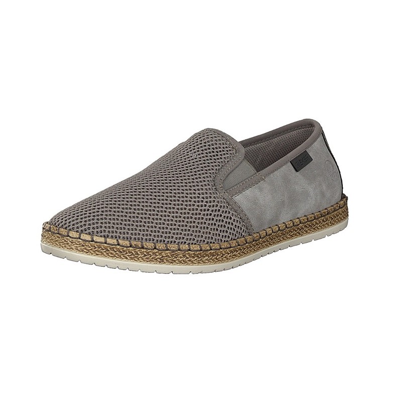 Slip On Panske - Rieker B5265-43 Siva Topánky